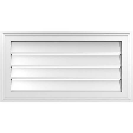 Ekena Millwork Vertical Surface Mount PVC Gable Vent: Functional, w/ 2"W x 1-1/2"P Brickmould Frame, 26"W x 14"H GVPVE26X1402SF